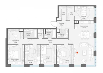 4-комн. квартира, 14 этаж - ЖК West Garden