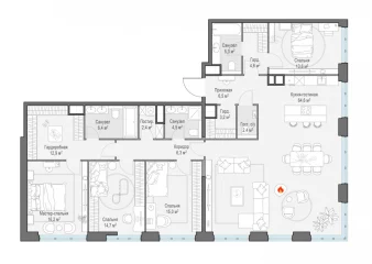 4-комн. квартира, 14 этаж - ЖК West Garden